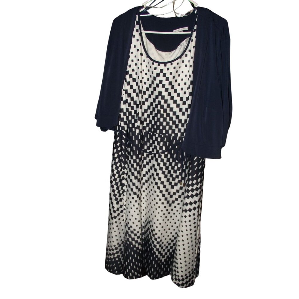 NWT Women's Sandra Darren Nay/Whit Size 20 Dress    B1B    5/7/24